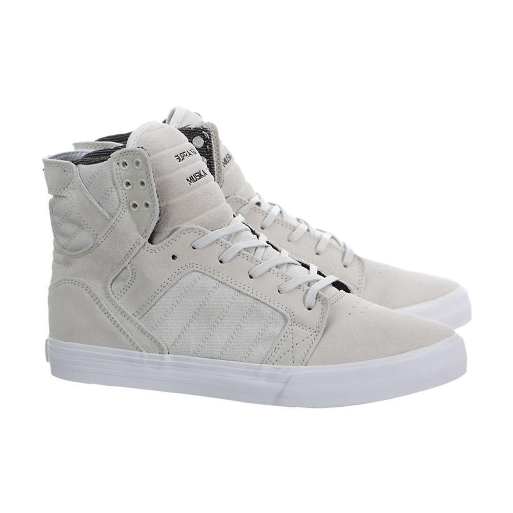 Baskets Montantes Supra SkyTop Grise Light Grey/White Homme | XXM-47297086